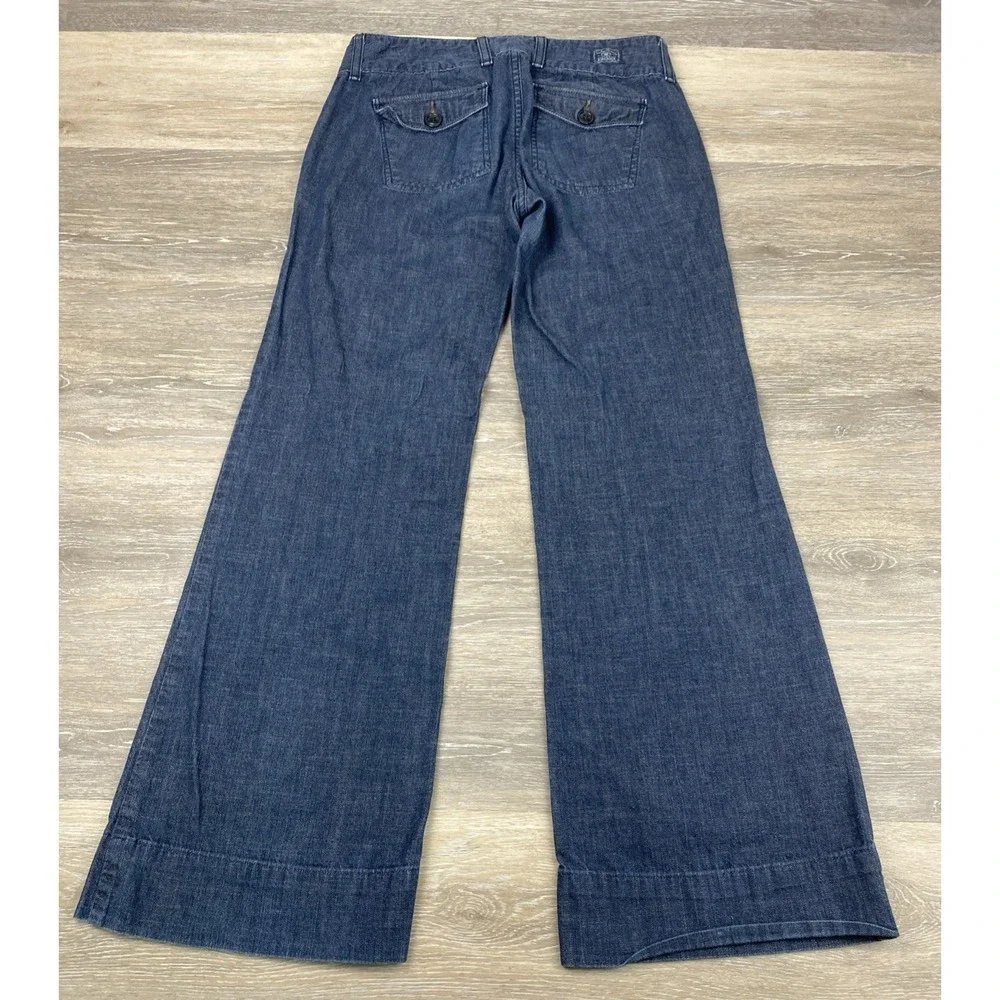LUCKY BRAND DUNGAREES Flare Leg Women's Low Rise Jeans Flap Pockets 6/28 7W10208 - Picture 3 of 13